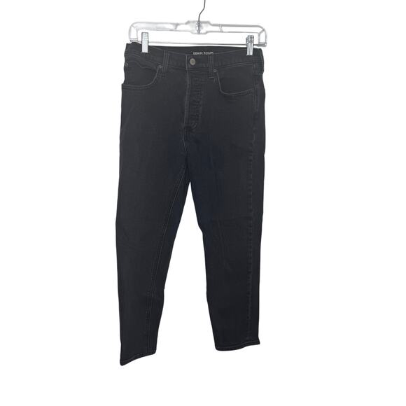 Denim Forum Denim - Denim Forum The Yoko High Rise Slim Crop Black Jeans Size 27 Button Fly